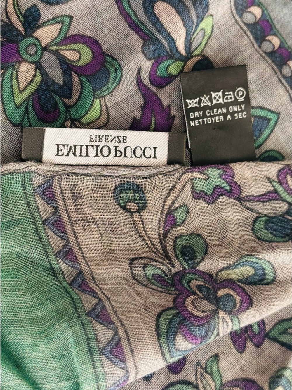 Emilio Pucci Firenze Modal Cashmere Shawl Scarf Italy 78x24 - Picture 6 of 9